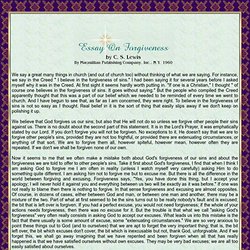 Essay about forgiveness